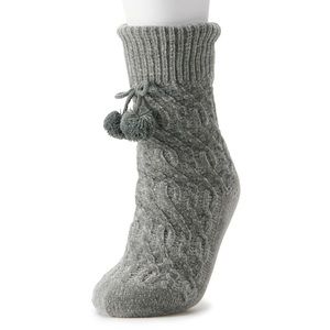 Lauren Conrad Chenille Slipper Socks in Grey